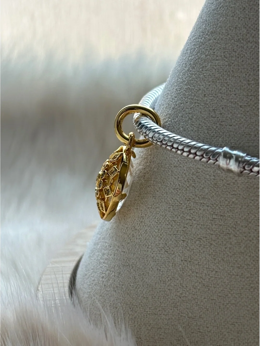 Pandora Radiate Your Moments Gold Plated Charm with Sparkling Stones